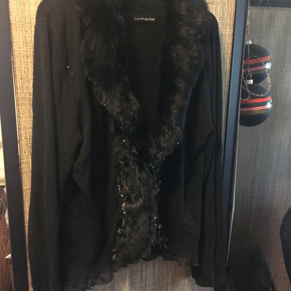 Fur Trim Sweater